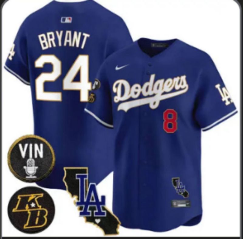 Men 2025 Los Angeles Dodgers #24 Bryant Blue gold Nike MLB Jersey style 7073->los angeles dodgers->MLB Jersey
